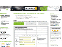 Tablet Screenshot of evb-kurzzeitkennzeichen.de